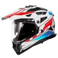 LS2 MX702 PIONEER II-06 NAMIB adventure helma bílá/modrá/červená
